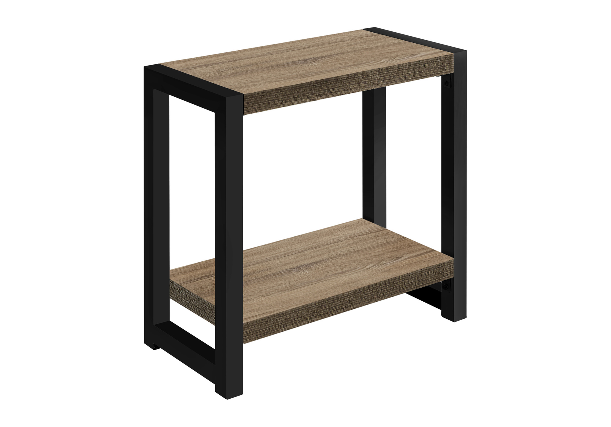 ACCENT TABLE - 22"H / DARK TAUPE / BLACK METAL